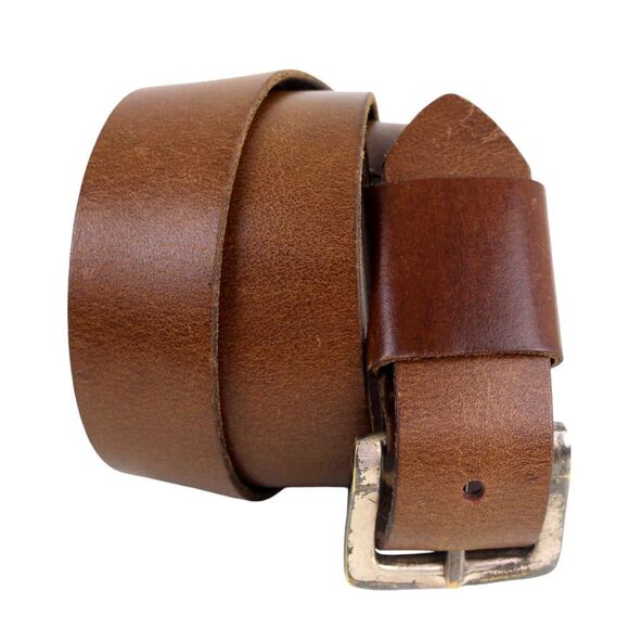 CLASSIC SADDLE BROWN GENUINE LEATHER 1 1/2"Wd CASUAL DRESS MEN'S BELT Sz 34 (18D - Picture 1 of 11